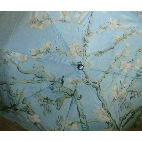 COPY - Almond Blossoms Van Gogh Print Compact Travel Umbrella Black Blue NWT Fr… - Picture 7 of 9